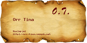 Orr Tina névjegykártya